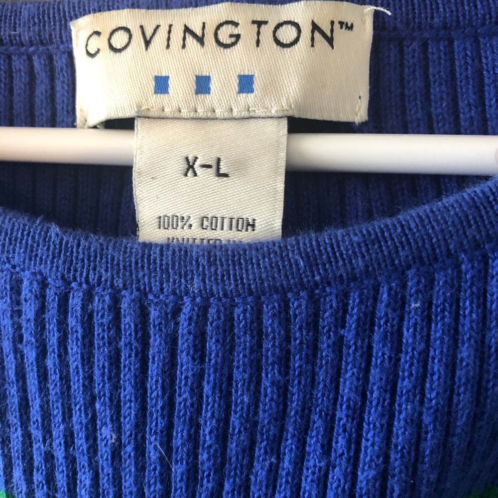 Covington blue, green striped sweater